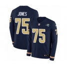 Nike Los Angeles Rams #75 Deacon Jones Limited Navy Blue Therma Long Sleeve NFL Jersey