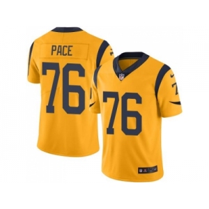 Nike Los Angeles Rams #76 Orlando Pace Gold Men's Stitched NFL Limited Rush Jersey