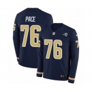 Nike Los Angeles Rams #76 Orlando Pace Limited Navy Blue Therma Long Sleeve NFL Jersey