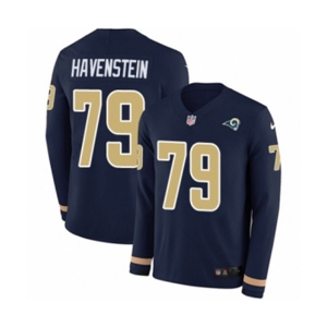 Nike Los Angeles Rams #79 Rob Havenstein Limited Navy Blue Therma Long Sleeve NFL Jersey