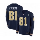 Nike Los Angeles Rams #81 Gerald Everett Limited Navy Blue Therma Long Sleeve NFL Jersey