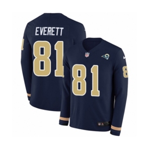 Nike Los Angeles Rams #81 Gerald Everett Limited Navy Blue Therma Long Sleeve NFL Jersey