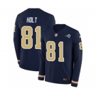 Nike Los Angeles Rams #81 Torry Holt Limited Navy Blue Therma Long Sleeve NFL Jersey