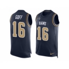 Nike St. Louis Rams #16 Jared Goff Navy Blue Team Color Men's Stitched NFL Limited Tank Top Jersey