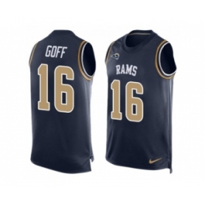 Nike St. Louis Rams #16 Jared Goff Navy Blue Team Color Men's Stitched NFL Limited Tank Top Jersey