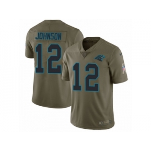 Men Nike Carolina Panthers #12 Charles Johnson Limited Olive 2017 Salute to Service NFL Jersey
