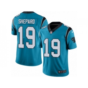 Men Nike Carolina Panthers #19 Russell Shepard Limited Blue Rush Vapor Untouchable NFL Jersey