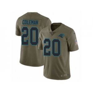 Men Nike Carolina Panthers #20 Kurt Coleman Limited Olive 2017 Salute to Service NFL Jersey