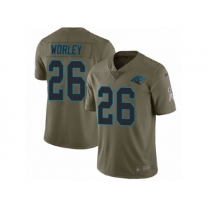 Men Nike Carolina Panthers #26 Daryl Worley Limited Olive 2017 Salute to Service NFL Jersey