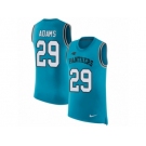 Men Nike Carolina Panthers #29 Mike Adams Blue Rush Player Name & Number Tank Top NFL Jersey