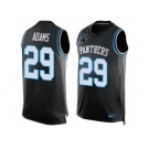 Men Nike Carolina Panthers #29 Mike Adams Limited Black Player Name & Number Tank Top NFL Jersey