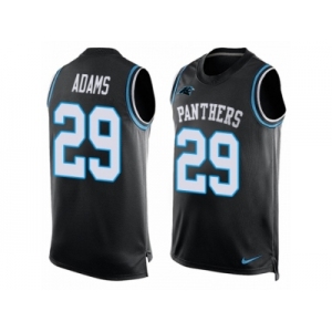 Men Nike Carolina Panthers #29 Mike Adams Limited Black Player Name & Number Tank Top NFL Jersey