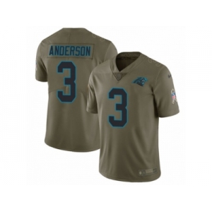 Men Nike Carolina Panthers #3 Derek Anderson Limited Olive 2017 Salute to Service NFL Jersey