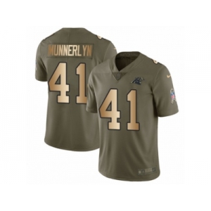 Men Nike Carolina Panthers #41 Captain Munnerlyn Limited Olive Gold 2017 Salute to Service NFL Jersey