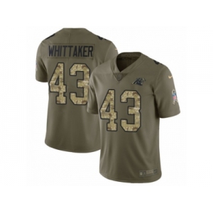 Men Nike Carolina Panthers #43 Fozzy Whittaker Limited Olive Camo 2017 Salute to Service NFL Jersey