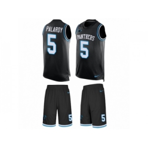 Men Nike Carolina Panthers #5 Michael Palardy Limited Black Tank Top Suit NFL Jersey