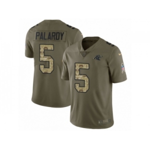 Men Nike Carolina Panthers #5 Michael Palardy Limited Olive Camo 2017 Salute to Service NFL Jers