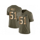 Men Nike Carolina Panthers #51 Sam Mills Limited Olive Gold 2017 Salute to Service NFL Jersey