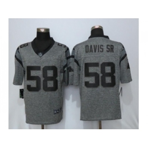 Men Nike Carolina Panthers #58 Thomas Davis Sr Gray Stitched Gridiron Gray Limited Jersey