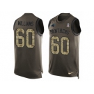 Men Nike Carolina Panthers #60 Daryl Williams Limited Green Salute to Service Tank Top NFL Jersey