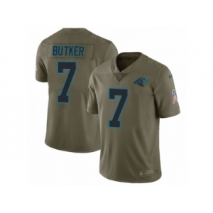 Men Nike Carolina Panthers #7 Harrison Butker Limited Olive 2017 Salute to Service NFL Jersey