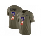 Men Nike Carolina Panthers #7 Harrison Butker Limited Olive USA Flag 2017 Salute to Service NFL Jersey