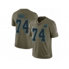 Men Nike Carolina Panthers #74 Daeshon Hall Limited Olive 2017 Salute to Service NFL Jersey