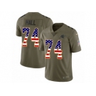 Men Nike Carolina Panthers #74 Daeshon Hall Limited Olive USA Flag 2017 Salute to Service NFL Jersey