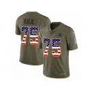 Men Nike Carolina Panthers #75 Matt Kalil Limited Olive USA Flag 2017 Salute to Service NFL Jersey