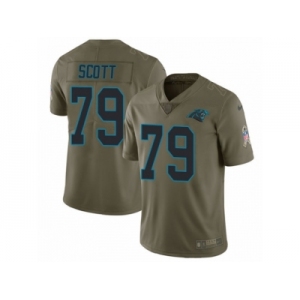 Men Nike Carolina Panthers #79 Chris Scott Limited Olive 2017 Salute to Service NFL Jersey