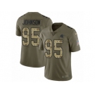 Men Nike Carolina Panthers #95 Charles Johnson Limited Olive Camo 2017 Salute to Service NFL Jersey