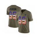 Men Nike Carolina Panthers #95 Charles Johnson Limited Olive USA Flag 2017 Salute to Service NFL Jersey