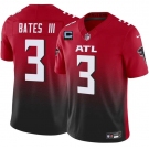 Men's Atlanta Falcons #3 Jesse Bates III Red Black 2025 F.U.S.E With 4-Star C Patch Vapor Untouchable Limited Football Stitched Jersey