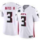 Men's Atlanta Falcons #3 Jesse Bates III White 2025 F.U.S.E With 4-Star C Patch Vapor Untouchable Limited Football Stitched Jersey