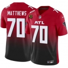 Men's Atlanta Falcons #70 Jake Matthews Red Black 2025 F.U.S.E With 4-Star C Patch Vapor Untouchable Limited Football Stitched Jersey