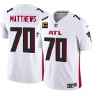 Men's Atlanta Falcons #70 Jake Matthews White 2025 F.U.S.E With 4-Star C Patch Vapor Untouchable Limited Football Stitched Jersey