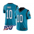 Men's Carolina Panthers #10 Curtis Samuel Limited Blue Rush Vapor Untouchable 100th Season Football Jersey