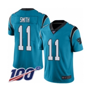 Men's Carolina Panthers #11 Torrey Smith Blue Alternate Vapor Untouchable Limited Player 100th Season Football Jersey