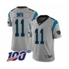 Men's Carolina Panthers #11 Torrey Smith Silver Inverted Legend Limited 100th Season Football Jersey