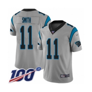 Men's Carolina Panthers #11 Torrey Smith Silver Inverted Legend Limited 100th Season Football Jersey