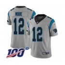 Men's Carolina Panthers #12 DJ Moore Silver Inverted Legend Limited 100th Season Football Jersey