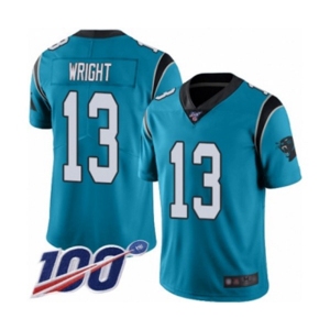 Men's Carolina Panthers #13 Jarius Wright Blue Alternate Vapor Untouchable Limited Player 100th Season Football Jersey