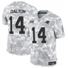 Men's Carolina Panthers #14 Andy Dalton 2024 F.U.S.E Arctic Camo Salute To Service Limited Stitched Football Jersey