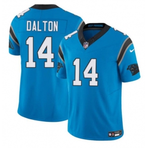 Men's Carolina Panthers #14 Andy Dalton Blue 2024 F.U.S.E. Vapor Limited Stitched Football Jersey