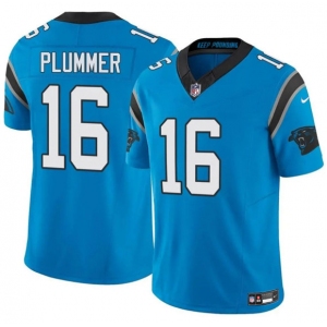 Men's Carolina Panthers #16 Jack Plummer Blue 2024 F.U.S.E. Vapor Limited Football Stitched Jersey