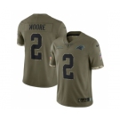 Men's Carolina Panthers #2 D. Moore 2022 Olive Salute To Service Limited Stitched Jersey