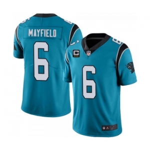 Men's Carolina Panthers 2022 #6 Baker Mayfield Blue With 3-star C Patch Vapor Untouchable Limited Stitched Jersey