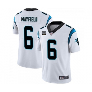 Men's Carolina Panthers 2022 #6 Baker Mayfield White With 3-star C Patch Vapor Untouchable Limited Stitched Jersey