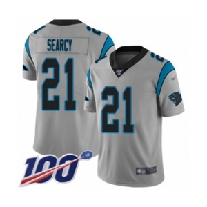 Men's Carolina Panthers #21 Da'Norris Searcy Silver Inverted Legend Limited 100th Season Football Jersey
