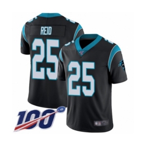 Men's Carolina Panthers #25 Eric Reid Black Team Color Vapor Untouchable Limited Player 100th Season Football Jersey